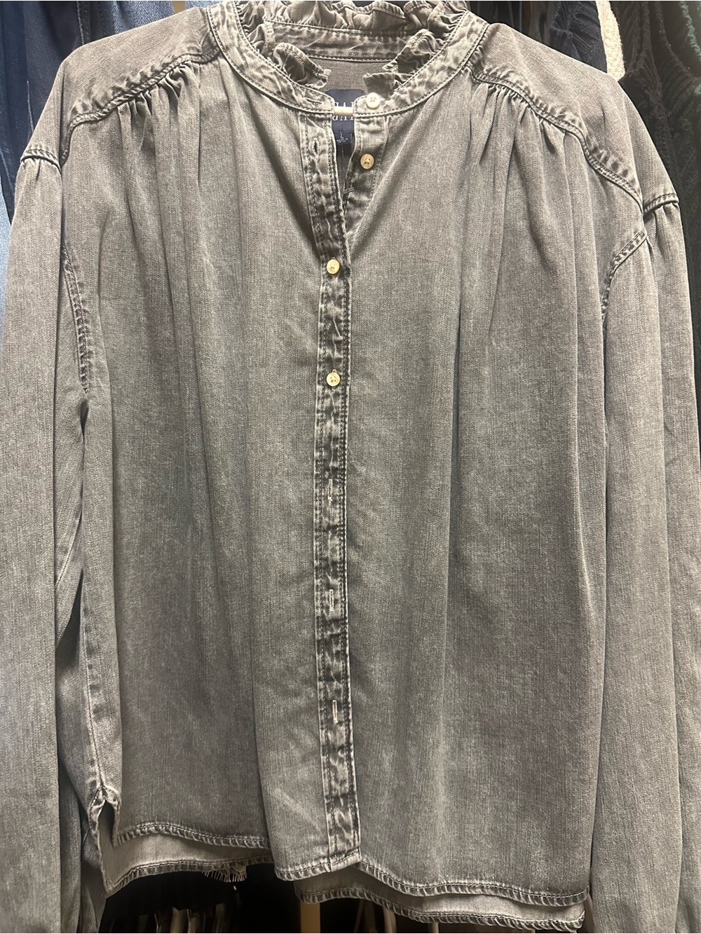 GAP Washed Gray Button-Front Women's Shirt